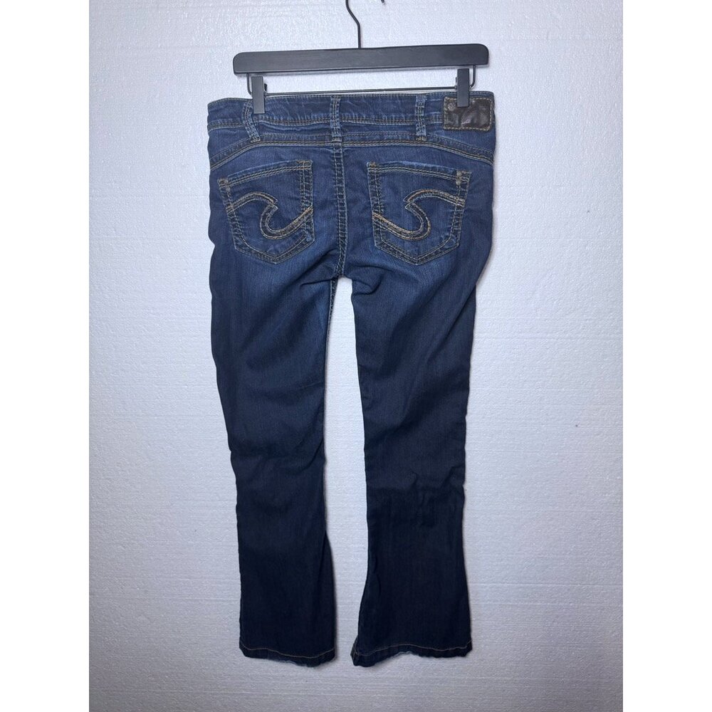 Silver Womens Size 30 x 31 Camden Rose Bell Dark Wash Flare Jeans Denim Low Rise - Picture 3 of 9